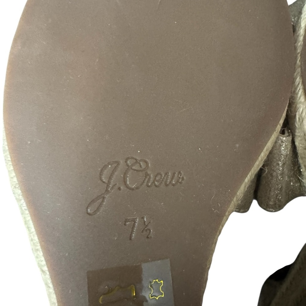 J. Crew Women's Metallic Espadrille Wedge Sandals Size 7.5 - Picture 5 of 5